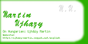 martin ujhazy business card
