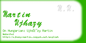 martin ujhazy business card